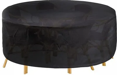Image de Housse de protection pour chaise de bureau - Protection étanche pour table ronde - Housse de protection pour chaise de bureau 163 x 84 cm - Oxford 210D - Protection pour table d'extérieur - noire