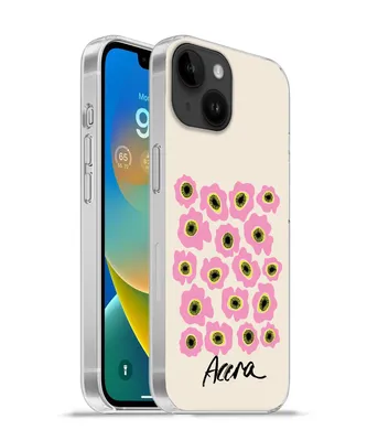Produktbild von MuchoWow® Handyhülle Schutzhülle Hülle für Apple iPhone 14 - Softcase Blumen - Rosa - Ghana Silikon Softcase Handy Hülle - Mobiltelefonhülle