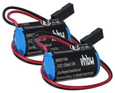 Produktbild von vhbw 2x Batterie kompatibel mit Siemens 6ES5095-8MAO3, 6AV3 972-1XBOO-OAOO, 6ES5980-OAA21, 6ES5980-OAE11 Steuereinheit (900 mAh, 3 V, Li-MnO2)