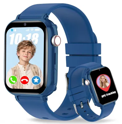 Produktbild von 4G Smartwatch Kinder GPS Videoanruf SOS Familien-Gruppenchat Blau