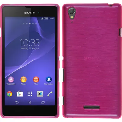 Produktbild von PhoneNatic Case kompatibel mit Sony Xperia Style - pink Silikon Hülle brushed + 2 Schutzfolien