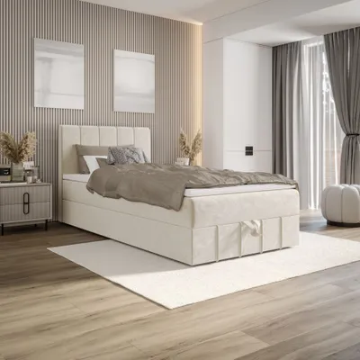 Obrázek produktu pro Jednolůžková boxspringová postel 120x200 MADLEN 1 - béžová