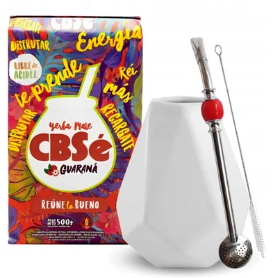 Zdjęcie produktu dla Zestaw Startowy Yerba Mate CBSe Energia Guarana + Tykwa Bombilla Akcesoria