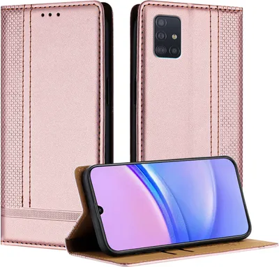Produktbild von Handyhülle für Samsung Galaxy A51 4G Leder Flip Klappbare Schutzhülle mit Standfunktion Pink