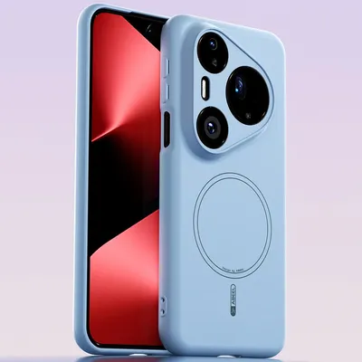 Image de Etui magnétique pour Huawei Pura 80 Ultra, compatible MagSafe, silicone liquide, résistant aux chocs et aux rayures Bleu