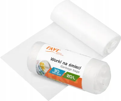 Zdjęcie produktu dla Ravi Worki Na Śmieci 20L Hdpe Białe 30 Szt Do Segregacji