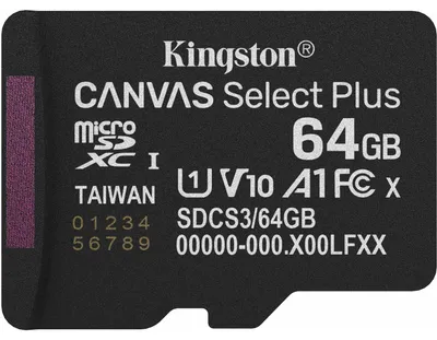Produktbild von Kingston Canvas Select Plus microSDXC 64 GB UHS-I 100 MB/s Klasse 10