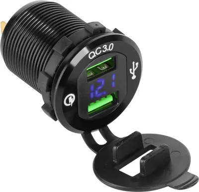 Produktbild von Peiying Autoladegerät 2× USB + Voltmeter / Quick Charge 3.0 (12–24 V)
