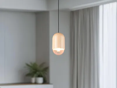 Produktbild von LED Pendelleuchte einflammig kleine Holzlampe für Esstisch & Schlafzimmer Ø 10cm
