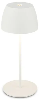 Immagine prodotto di Briloner Serina Mini lampada da tavolo a LED senza fili IP44, dimmerabile, touch, protezione dagli spruzzi d'acqua, batteria ricaricabile, bianco, Ø8 x 20 cm