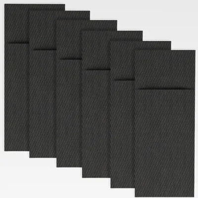 Produktbild von Bestecktaschen Saleen-Edition - 24 x 9 cm - Besteckservietten aus Synthetik - ideal für Privatgebrauch und Gastronomie - 6er Set (Anthrazit/Silber)