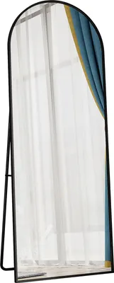 Produktbild von Ganzkörperspiegel 162 x 53 cm, freistehend, zur Wandmontage oder Wandbefestigung, großer Standspiegel mit schwarzem Aluminiumrahmen für Wohn- oder Schlafzimmer, Schwarz