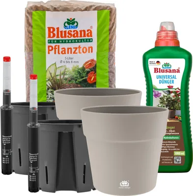 Produktbild von Leni Hydrokultur Komplett-Set mit Blumentopf Kulturtopf Wasserstandsanzeiger und Zubehör Hydrokultursystem Outdoor Indoor