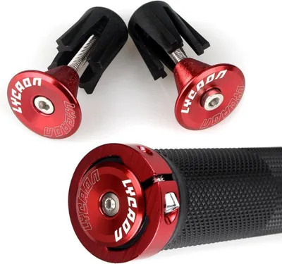 Produktbild von LYCAON Bike Lenker Griffe rutschfest Gummi Fahrrad Griffe Aluminium Lock - Rot