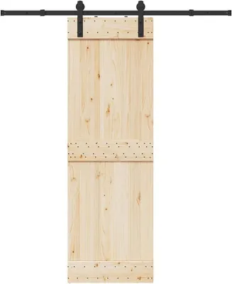 Produktbild von Schiebetürbeschlag-Set 183 cm Stahl Schwarz, Schiebetürsystem, Schiebetür Beschlag - 4009712