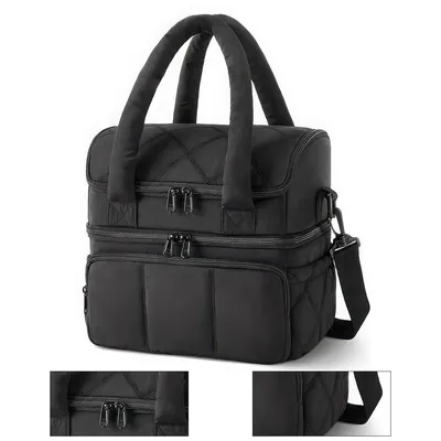 Produktbild von Lunchtasche, doppelstöckige isolierte Lunchbox, langlebig und wiederverwendbar, Kühlbox für Arbeit, Picknick, Reisen, Essenszubereitung