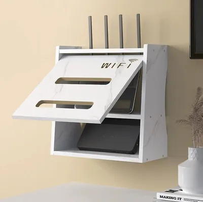 Produktbild von Router-Aufbewahrungsschrank und -Box zur ordentlichen Kabelführung (Farbe: Weiß)