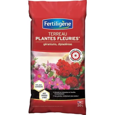 Image de Terreau Plantes Fleuries, Géraniums, Dipladénias 20l /nc - Fertiligene