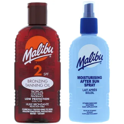 Produktbild von Malibu Sonnenschutzöl LSF 2 200 ml + After Sun Spray Balsam 200 ml