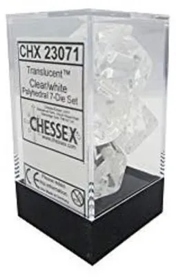 Produktbild von Chessex Würfelset transparent weiß polyedrisch 7 Stück