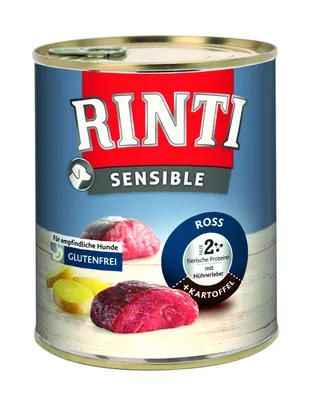Produktbild von RINTI Sensible Ross, Hühnerleber + Kartoffel 800g, Adult, jede Rasse, Huhn, Leber, Kartoffel, 800 g, Ohne Soja