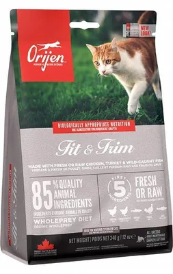 Productafbeelding van Orijen Fit & Trim, voor volwassen dieren, geschikt voor alle rassen, met kip, vis en kalkoen, 1,8 kg