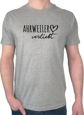 Produktbild von Huuraa Herren T-Shirt Ahrweiler verliebt XL Sport Grey Bio Baumwolle Fairtrade Herrenshirt Geschenkidee