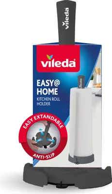 Produktbild von Vileda Küchenrollenhalter stehend mit Rollenstopper - Einfaches Abreißen - starker Saugnapf für maximale Stabilität