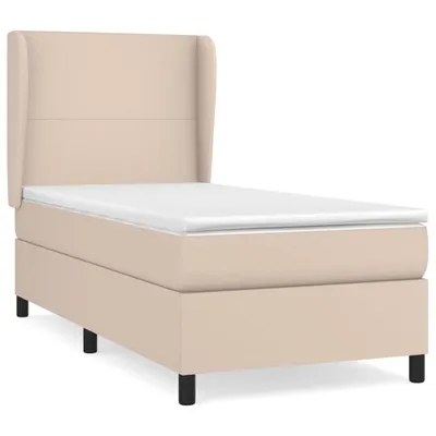 Produktbild von vidaXL Boxspringbett mit Matratze Cappuccino-Braun 90x190cm Kunstleder