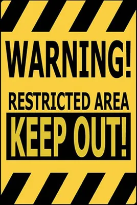 Produktbild von vianmo Holzschild 30x20 cm warning restricted area keep out