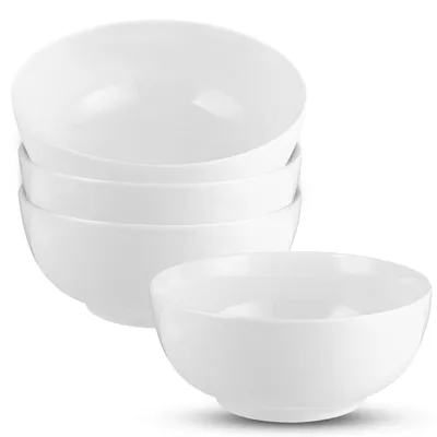 4er-Set Keramikschüsseln 1000 ml, Weiß, 17,5x7,5 cm