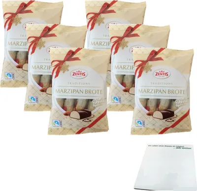 Produktbild von Zentis Marzipan Brote 4x25g 6er Pack (6x100g Beutel) + usy Block