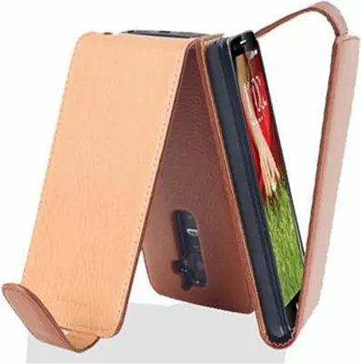 Produktbild von Cadorabo Schutzhülle für LG G2 Hülle in Braun Flip Etui Handyhülle Case Cover Kunstleder