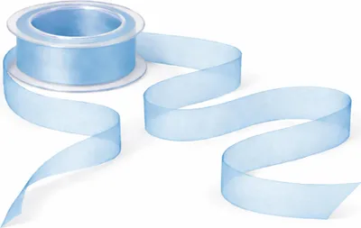 Produktbild von Dekoband Organza 25 mm 25 m Schleifenband für Hochzeit Taufe Geburtstag Basteln hellblau