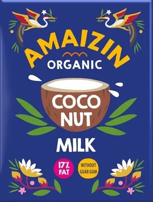 Produktbild von COCONUT MILK - NAPÓJ KOKOSOWY BEZ GUMY GUAR (17 % TŁUSZCZU)  200 ml (KARTON) - AMAIZIN