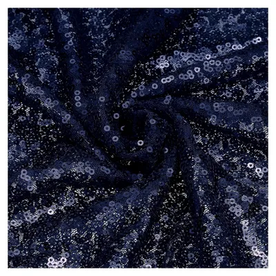 Produktbild von Marineblauer Paillettenstoff, Meterware, 91 cm lang, 1,3 m breit, Pailletten-Samtstoff für DIY-Nähen, Kleid, Hintergrund, Tischdecke, Tischläufer