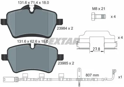 Produktbild von TEXTAR Bremsbeläge Satz Vorne für MINI Schrägheck (R56) 2398407