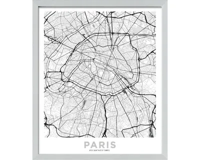 Produktbild von Gerahmtes Bild Paris Citymap II 55x65 cm
