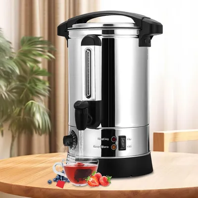 Immagine prodotto di Jayseuw bollitore elettrico per vin brulé in acciaio inox da 8 litri e 1500 watt con rubinetto, termostato e protezione da surriscaldamento per bevande calde