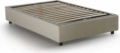 Produktbild von Quadratisches und halbes Bett Nicole, Containerbett mit Stoffbespannung, 100%  Italy, Frontöffnung, passend für Matratze Cm 120x190, Beige