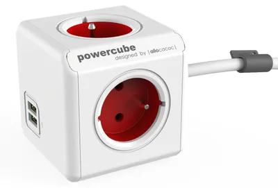 Immagine prodotto di Allocacoc PowerCube USB esteso 1,5 m - rosso