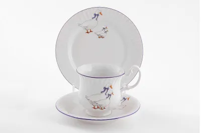 Produktbild von Leander Porzellan Frühstücksset, Gänse, Leander, 3 d.