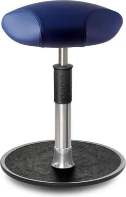 Produktbild von Sitz- Stehhocker Free Regular Triangel Boxmark Leder blau chrom /schwarz.