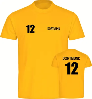 Produktbild von multifanshop Herren T-Shirt - Dortmund - Trikot Nummer 12, gelb, Größe M
