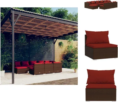 Produktbild von vidaXL 10-tlg. Garten-Lounge-Set mit Kissen Braun Poly Rattan -  Gartenmöbel-Sets