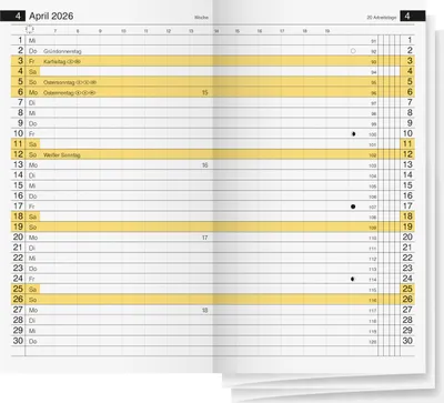 Produktbild von rido idé Kalender-Einlage für "Miniplaner d15" 2026 Blattgröße: 87 x 153 mm