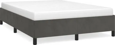 Produktbild von vidaXL Bettgestell ohne Matratze Dunkelgrau 140x200 cm Samt