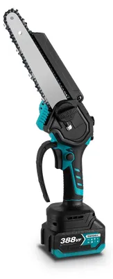 Produktbild von Akku Kettensäge - Elektrische 20 cm Motorsäge - Bürstenloser 18V Motor - Automatische Kettenschmierung - Für Brennholz und Gartenschnitt - 2 Akkus