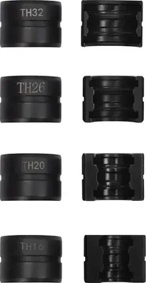 Image de Jeu de mâchoires à sertir - Pour pince à sertir pour tubes - TH 16/20/26/32 mm - 4 pièces - Acier CR45 - Noir