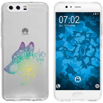 Produktbild von PhoneNatic Case kompatibel mit Huawei P10 Plus Silikon-Hülle Floral Wolf M3-4